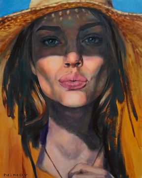 Pictura pe numere – Ochii verzi, 40x50cm