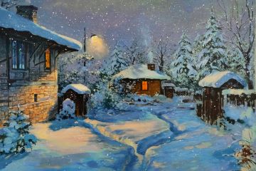 Pictura pe numere – Poveste cu zapada, 40x60cm