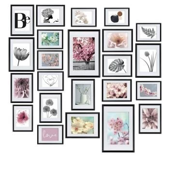 Set 24 rame foto Blossom, Negru – diferite dimensiuni