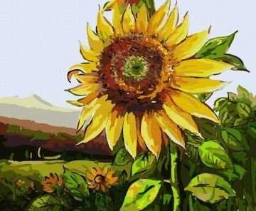 Pictura pe numere -  Florile soarelui, 40x50cm