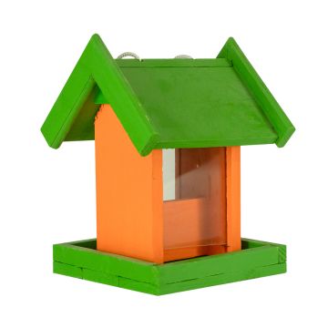 Hranitoare pentru pasari - portocalu / verde 19x17x24,5cm