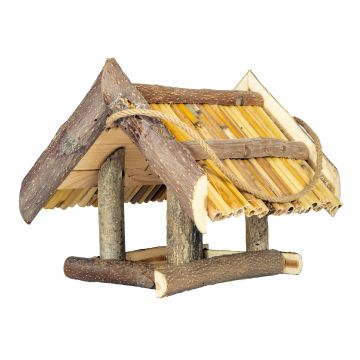 Hranitoare pasari  cu acoperis din stuf 23x28x24cm