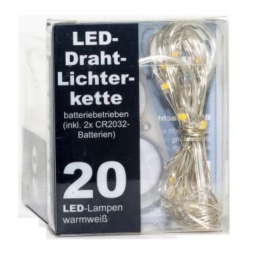 Sarma luminoasa cu 20buc LED lumini cu baterii incluse-220cm