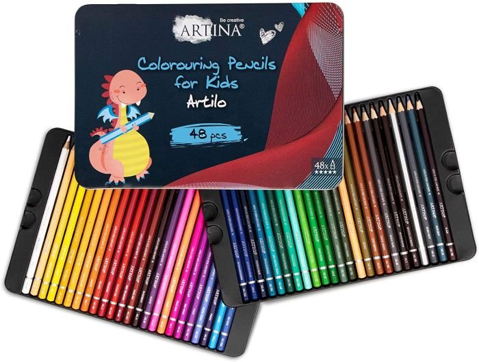 Set creioane colorate pentru copii Artina Kids 48 culori