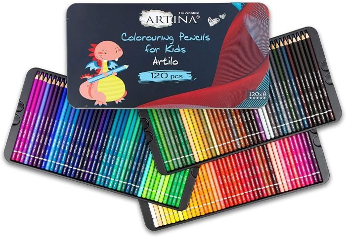 Set creioane colorate pentru copii  Artina Kids 120 culori