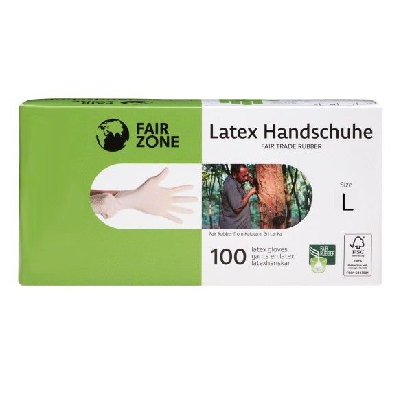 Еднократни латексови ръкавици от каучук Fair Zone Размер L 100бр