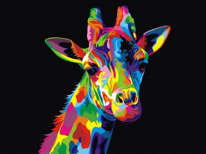 Pictura pe numere – Arta pop girafa, 30x40cm