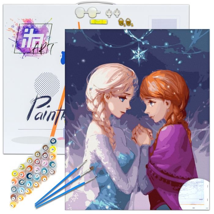 Pictura pe numere – Elsa si Anna, 40x50cm