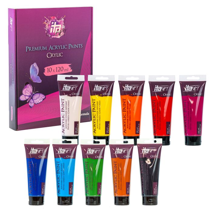 Vopsele acrilice 10 culori x 120 ml
