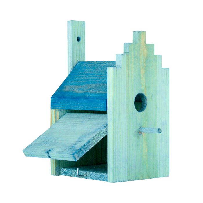 Casuta pentru pasri cu atatare pe perete 12,5x15x25cm