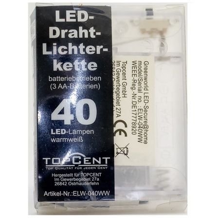 Sarma luminoasa cu baterii -40 LED lumini 215 cm