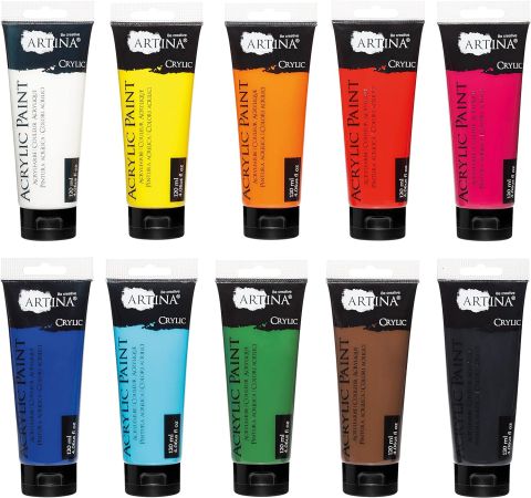 Vopsele acrilice 10 culori x 120 ml