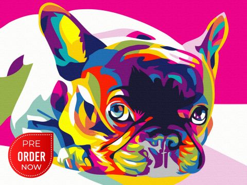 Pictura pe numere – Arta pop mops, 30x40cm